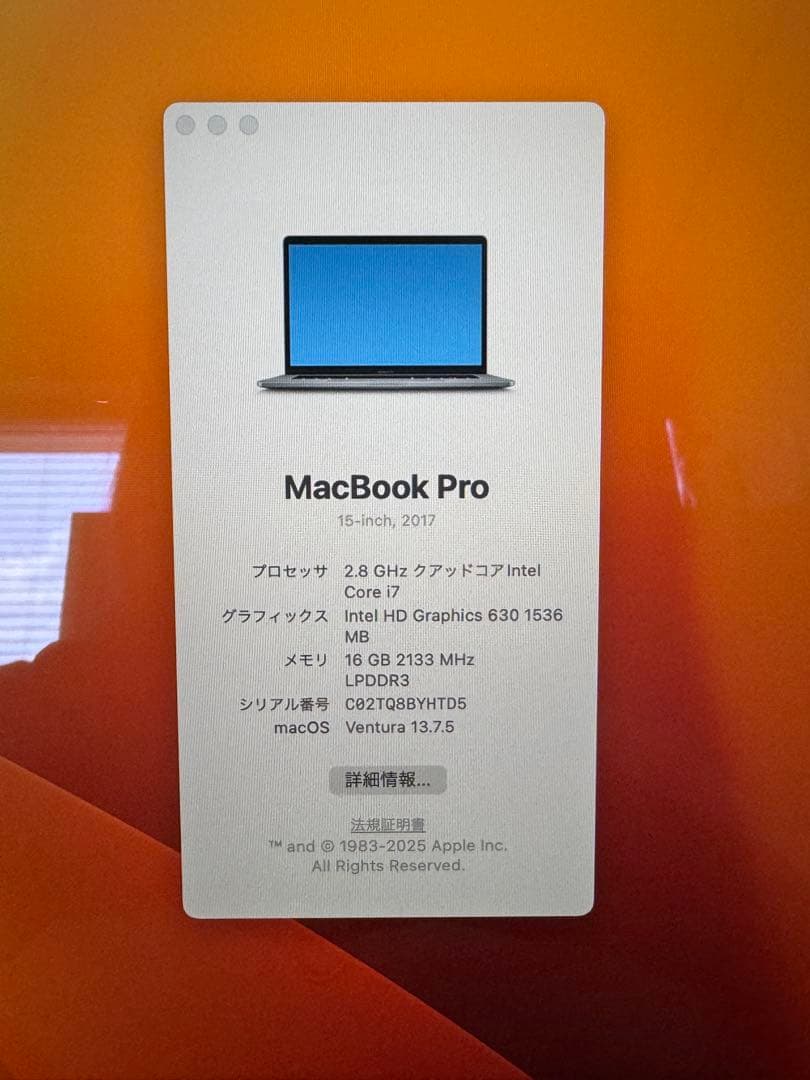 【限定値下げ】Apple MacBook Pro 15-inch 2017