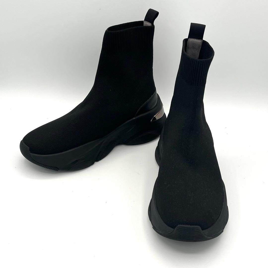 未使用級23cmプラスダイアナ +diana ニットブーツ ソックスブーツ 黒