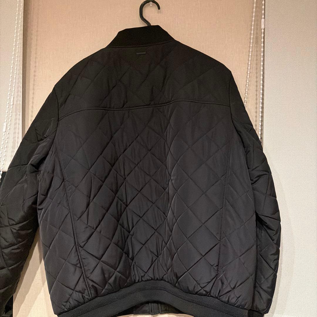   ブラック キルティッドベースボールジャケット