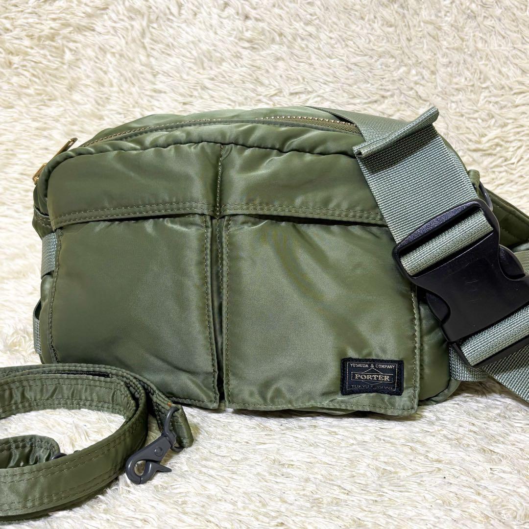 【極美品】ポーター タンカー ウエストポーチ ボディバッグ セージグリーン