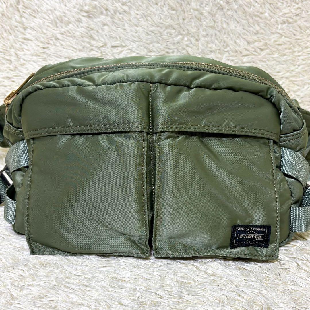 【極美品】ポーター タンカー ウエストポーチ ボディバッグ セージグリーン