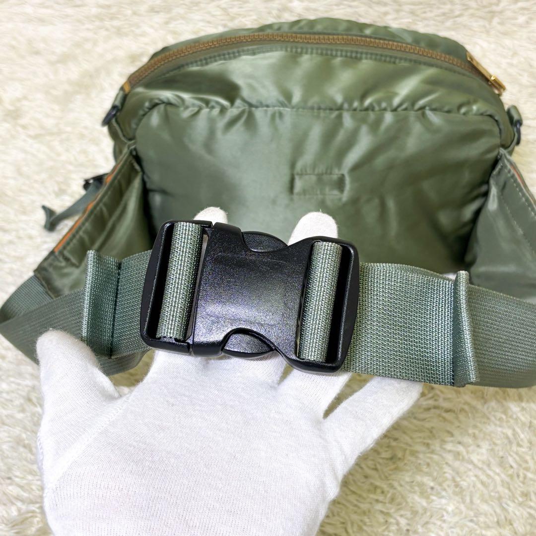 【極美品】ポーター タンカー ウエストポーチ ボディバッグ セージグリーン
