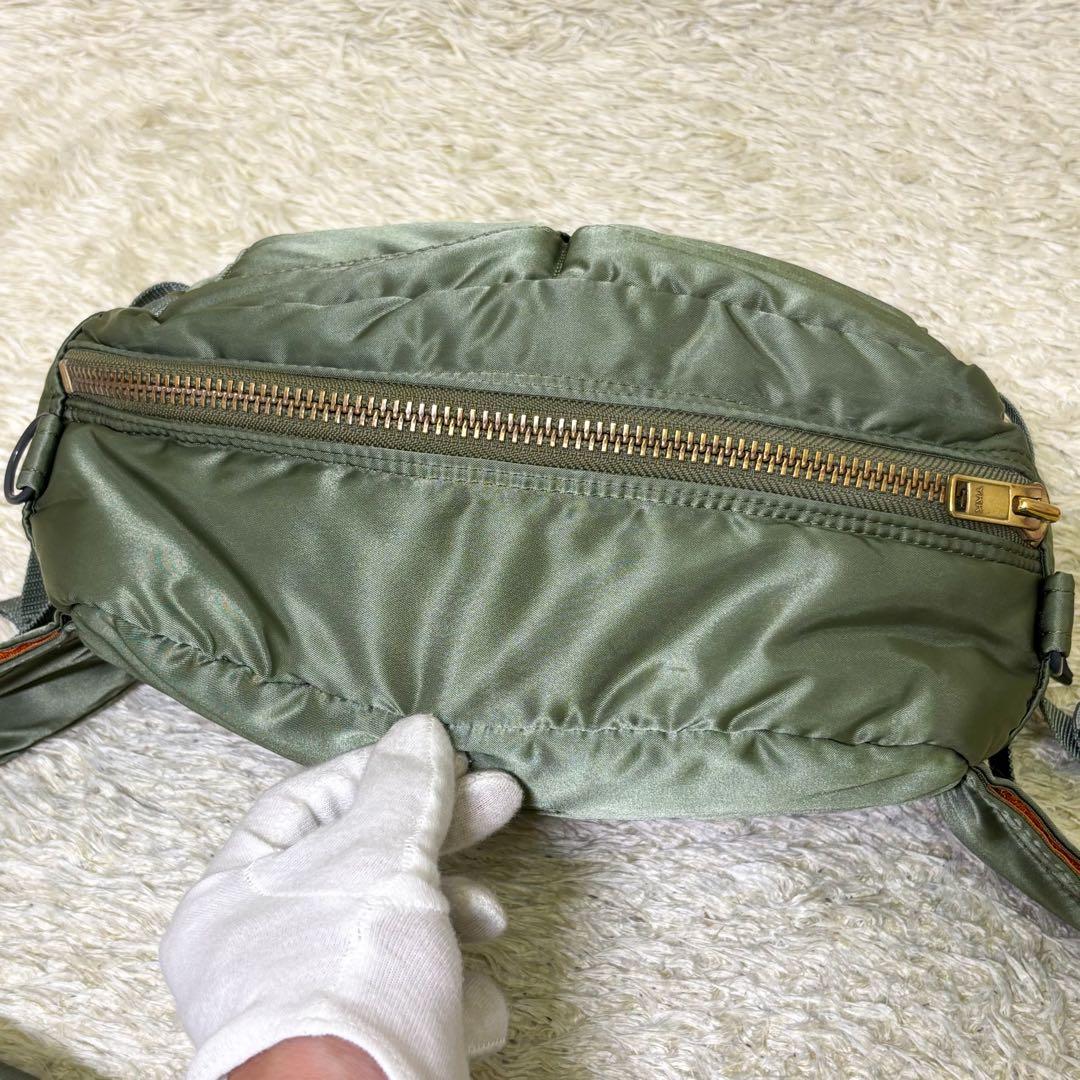 【極美品】ポーター タンカー ウエストポーチ ボディバッグ セージグリーン