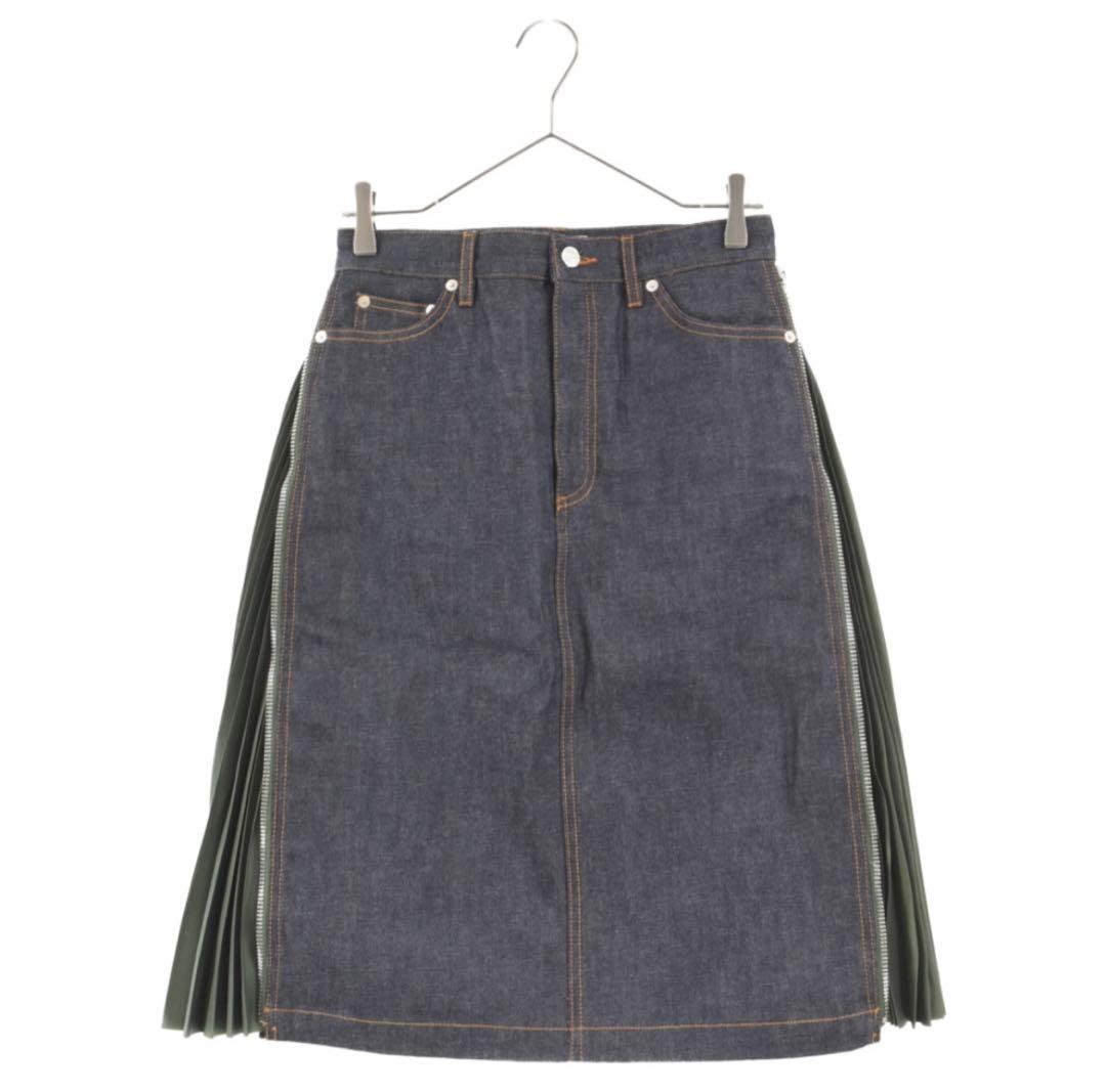Sacai サカイ 21SS×A.P.C. サイドジッププリーツデニムスカート