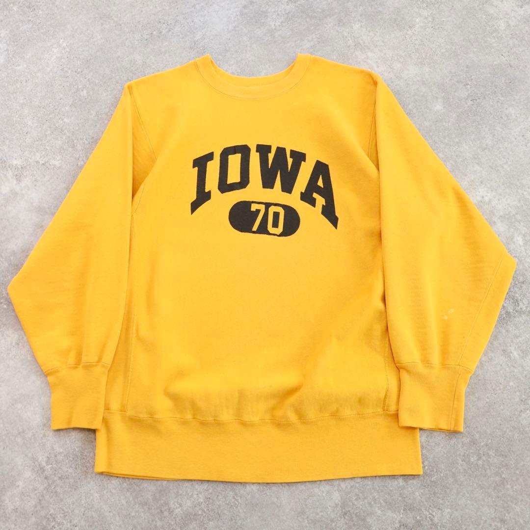 スペシャル 80sトリコタグ チャンピオン リバースウィーブ イエロー IOWA