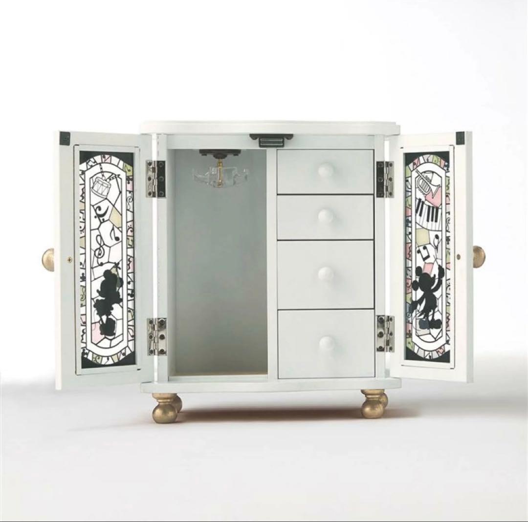 【新品未使用】ディズニー ステンドグラス風 アクセサリー収納 ミッキー＆ミニー