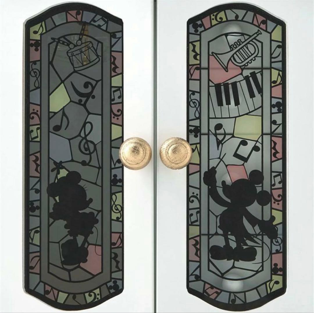 【新品未使用】ディズニー ステンドグラス風 アクセサリー収納 ミッキー＆ミニー