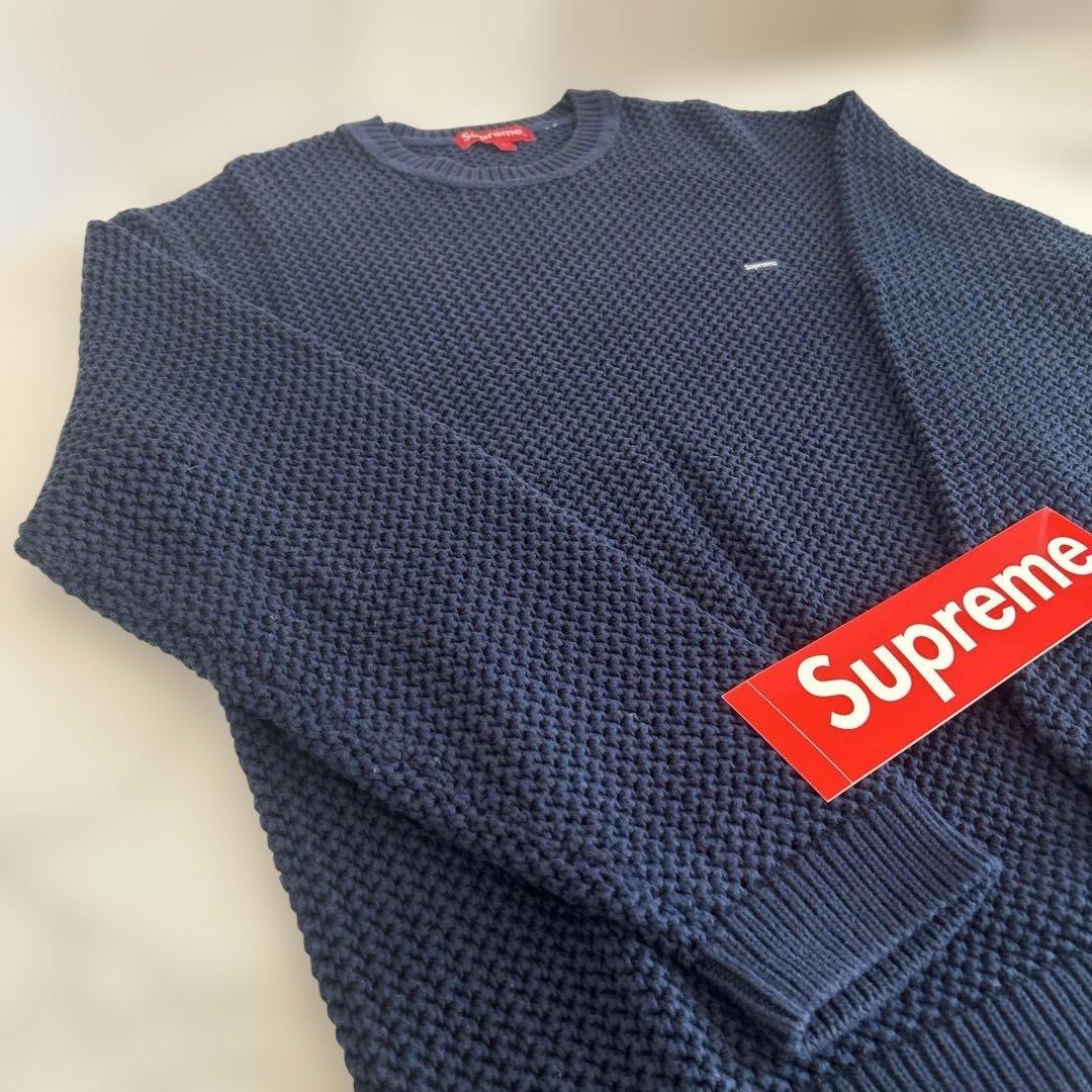 【美品】Supreme Small Box Logo セーター ネイビー L