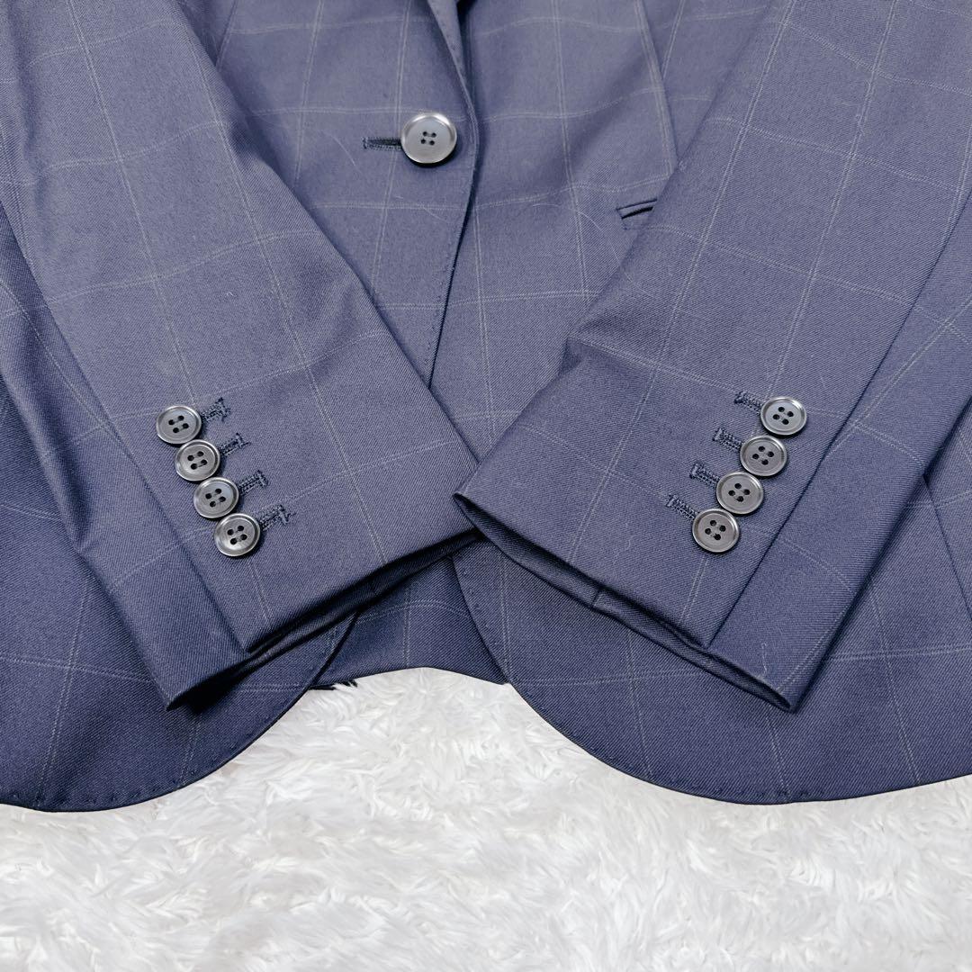 【美品】スーツカンパニー REDA グレンチェック ウール パンツスーツ L