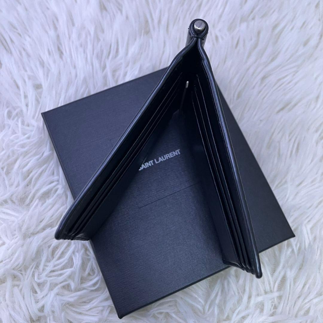 ⭐️極美品⭐️ サンローラン　マネークリップ　クロコ型押し　シルバー金具