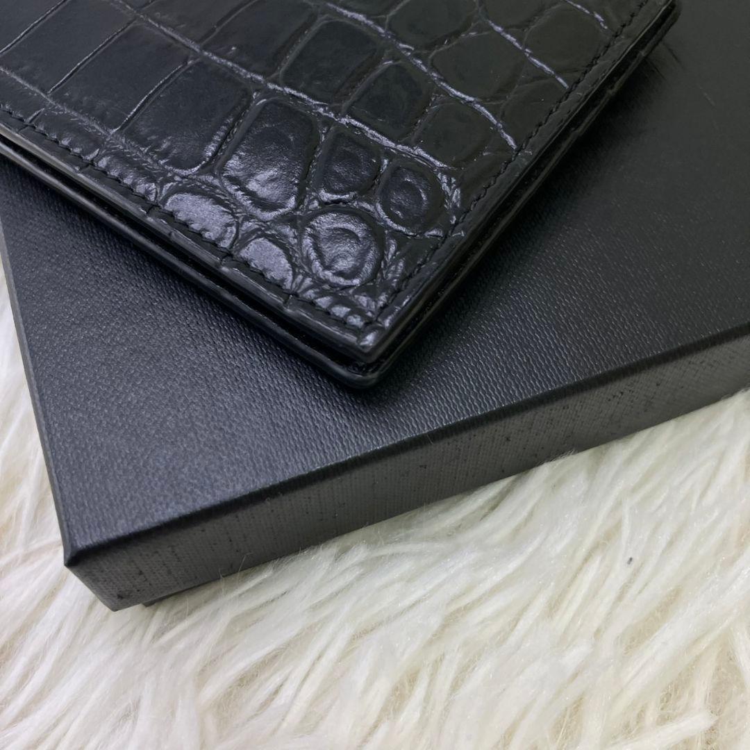 ⭐️極美品⭐️ サンローラン　マネークリップ　クロコ型押し　シルバー金具
