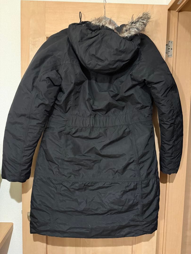 《US古着》ノースフェイス ダウンコート ハイベント ロゴ刺繍 レディースXL