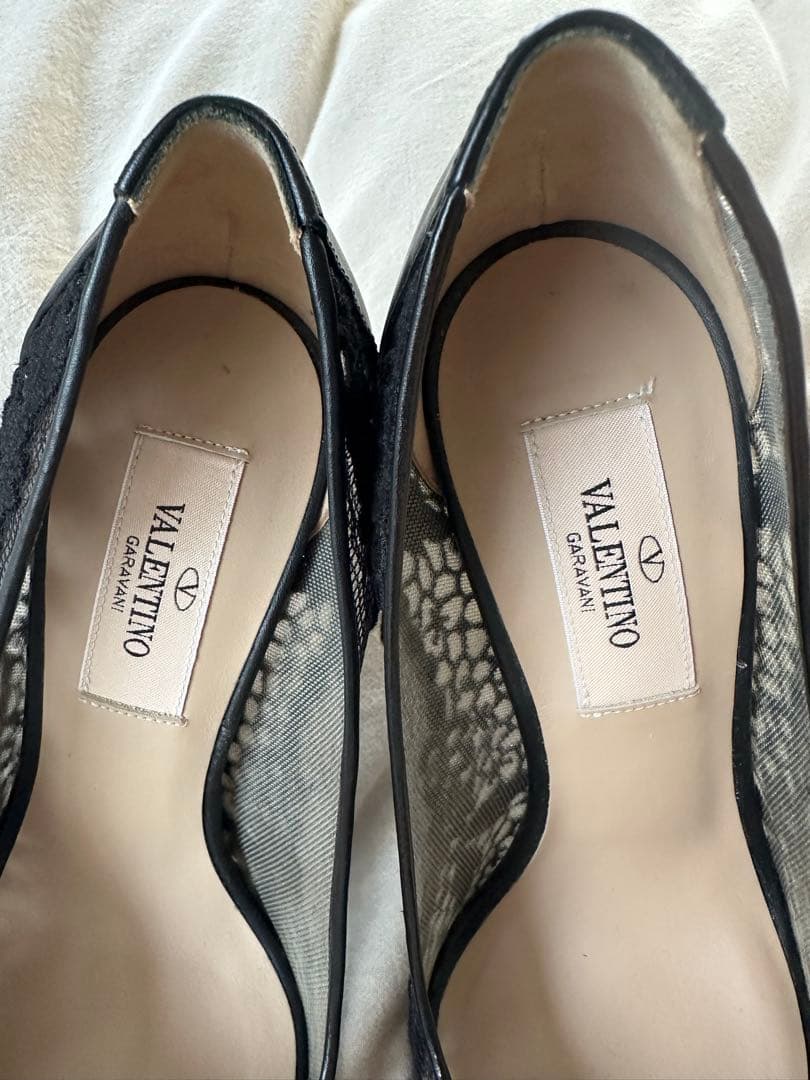 ヴァレンティノガラヴァーニ パンプス サイズ35 スタッズ 結婚式 レース