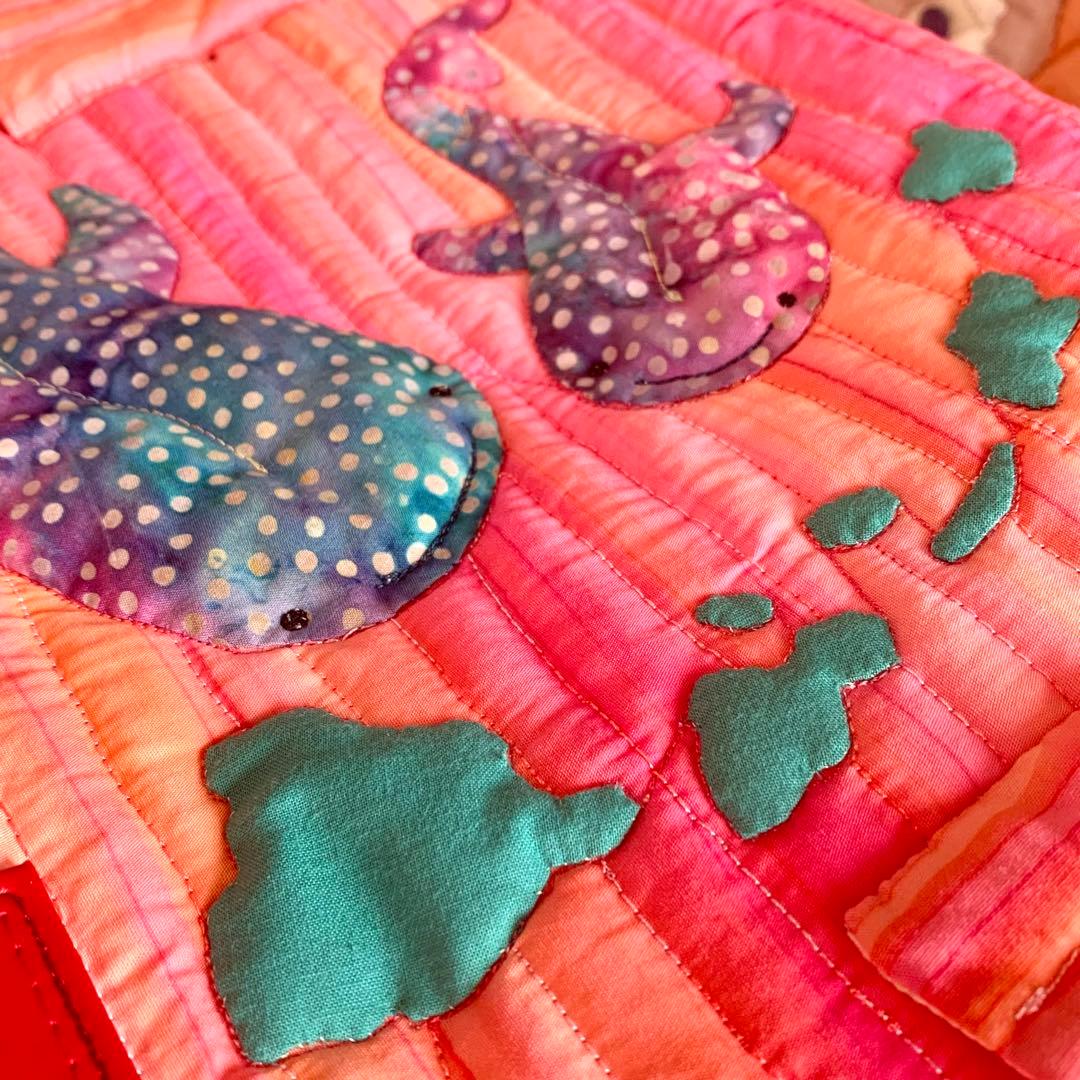 ハワイアンキルト　バッグ　うみがめの楽園　珊瑚　オーダー