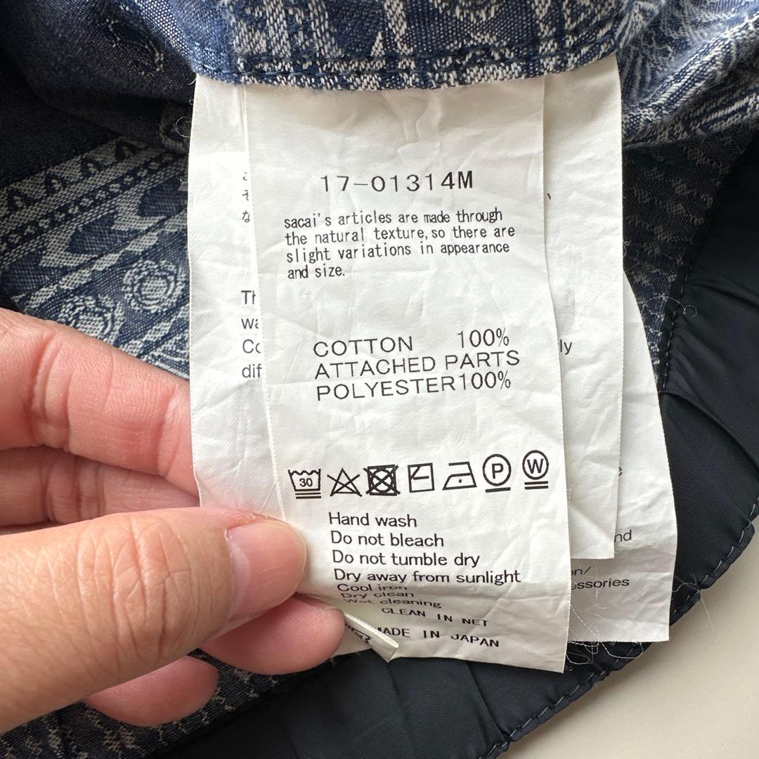 サカイ ドッキング ジャガード シャンブレー シャツ　サイズ３
