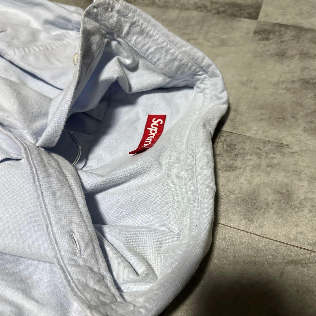 チ*き様 Supreme クラウン　刺繍ロゴ 長袖シャツ M ライトブルー