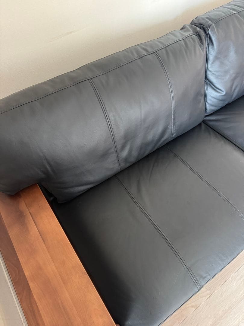 3人掛けソファー　ブラックレザー　NOCE 本革