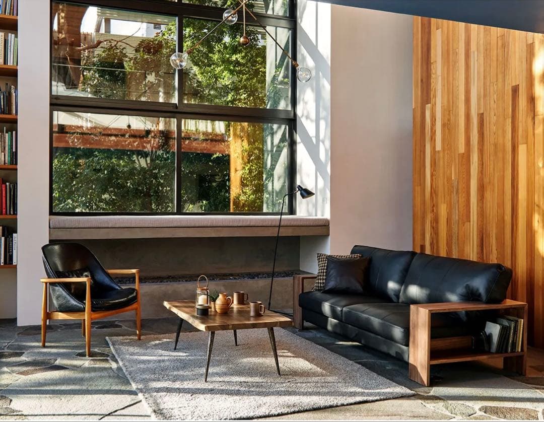 3人掛けソファー　ブラックレザー　NOCE 本革