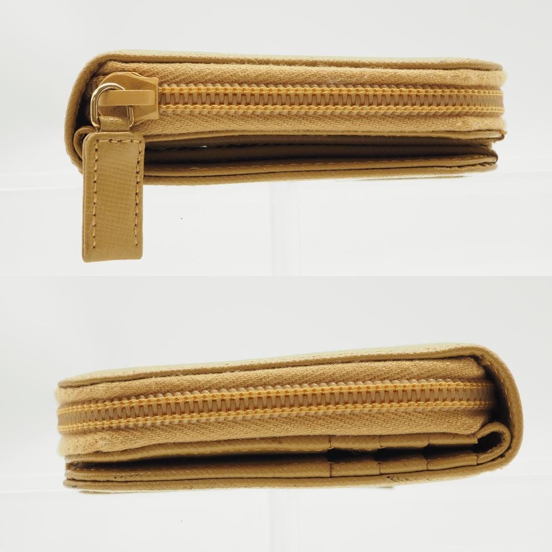 【美品】PRADA プラダ 二つ折り財布 サフィアーノ ラウンドファスナー