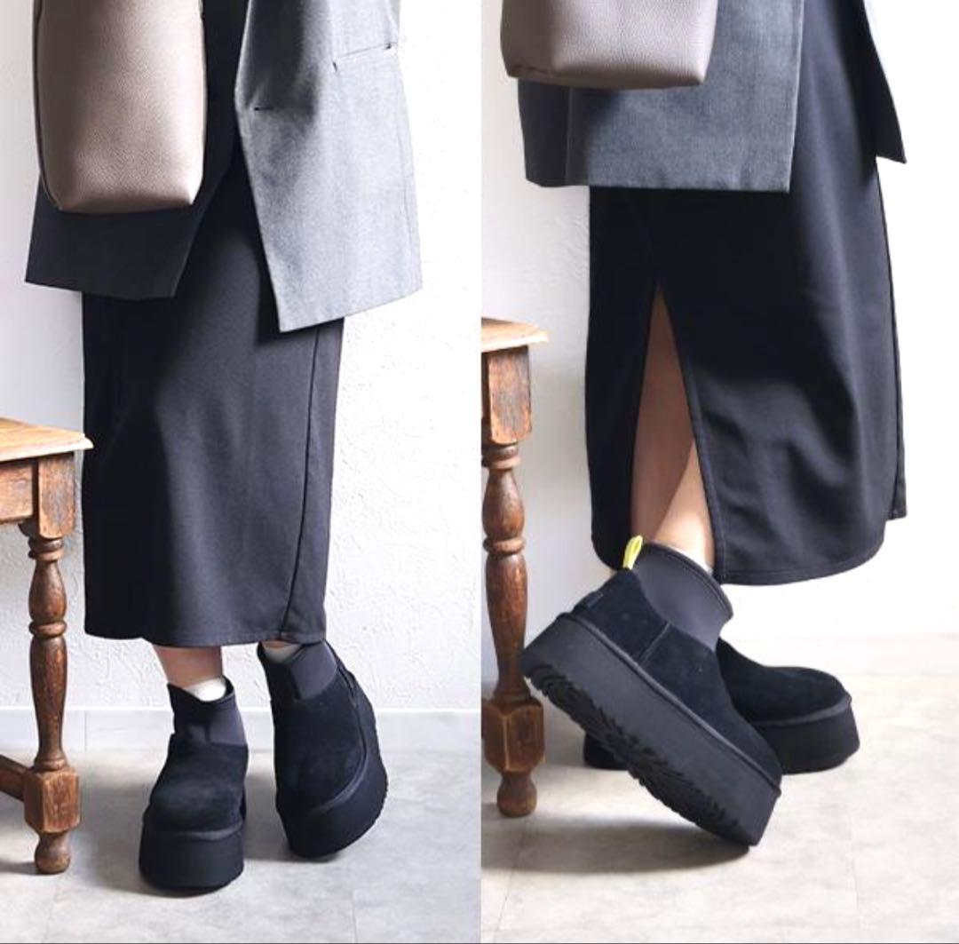 【美品】UGG ✿厚底　ミニディッパー　プラットフォーム　ムートンブーツ　23