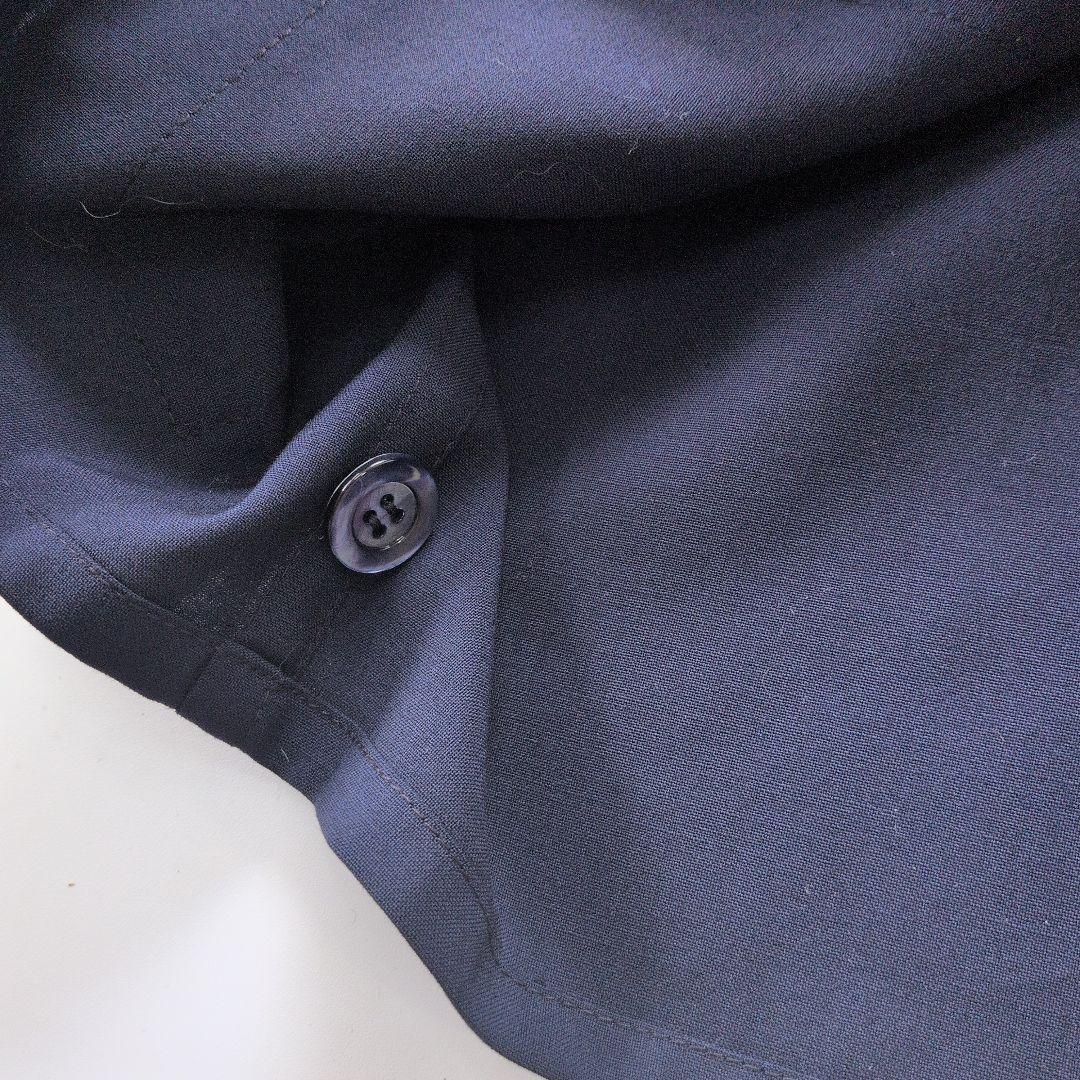 AGNONA アニオナ　長袖シャツ　ウール　スーツ素材　イタリア製　ネイビー
