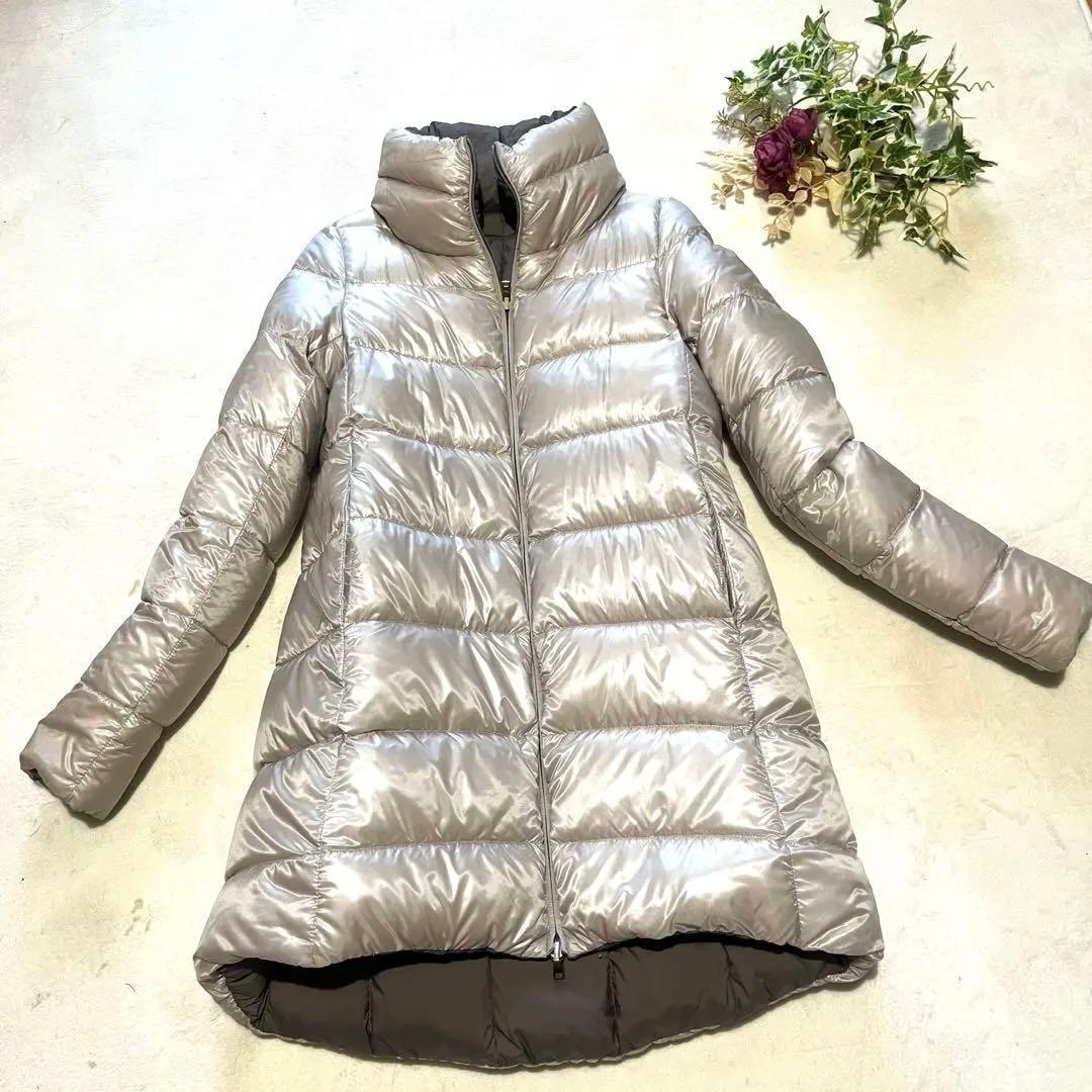 HERNO ヘルノ リバーシブル ダウンコート ライトダウン ロング M