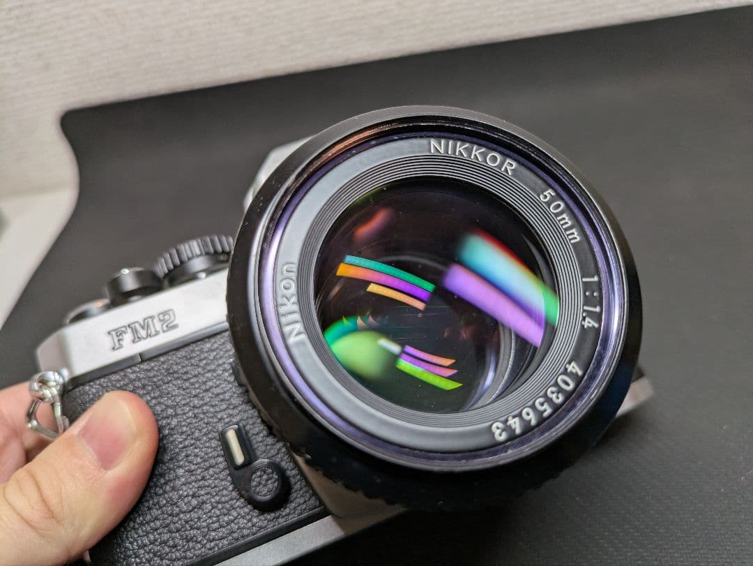 Nikon New FM2 一眼レフフィルムカメラ50/1.4レンズ　動作未確認