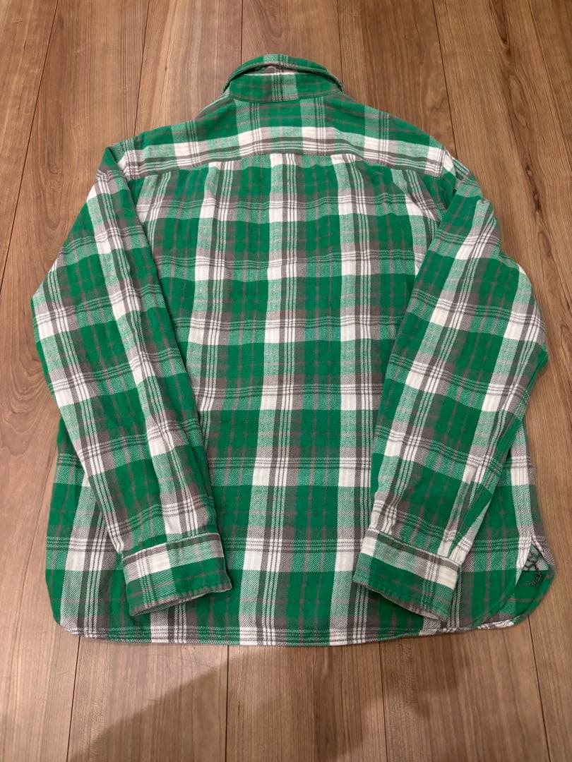 グリーンチェックネルシャツ　RRL