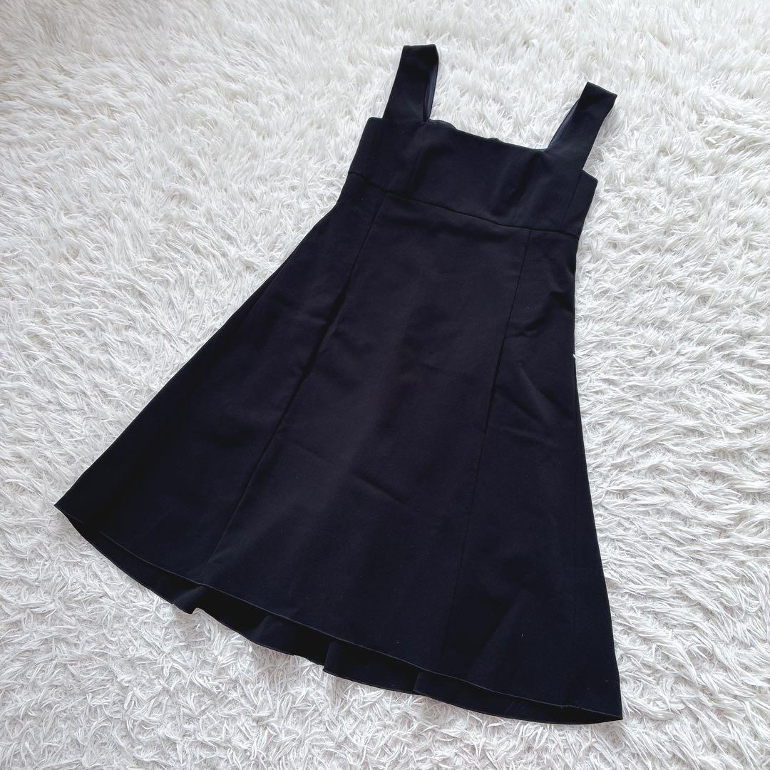 フォクシーニューヨーク FOXEY ノースリーブ フレアワンピース 黒 38