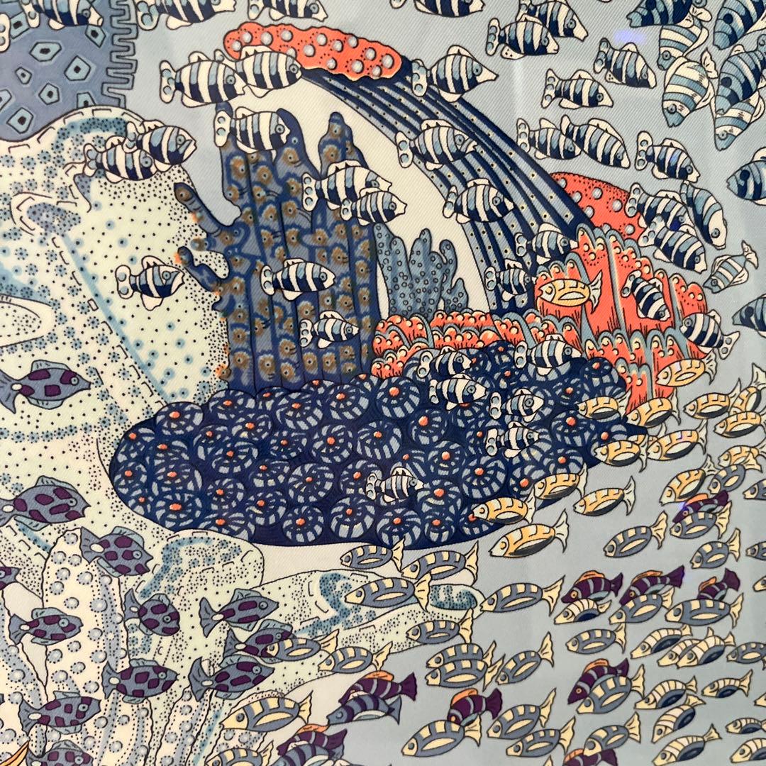 エルメス カレ90 スカーフ 額装品 大西洋の出会い デザイン アート作品