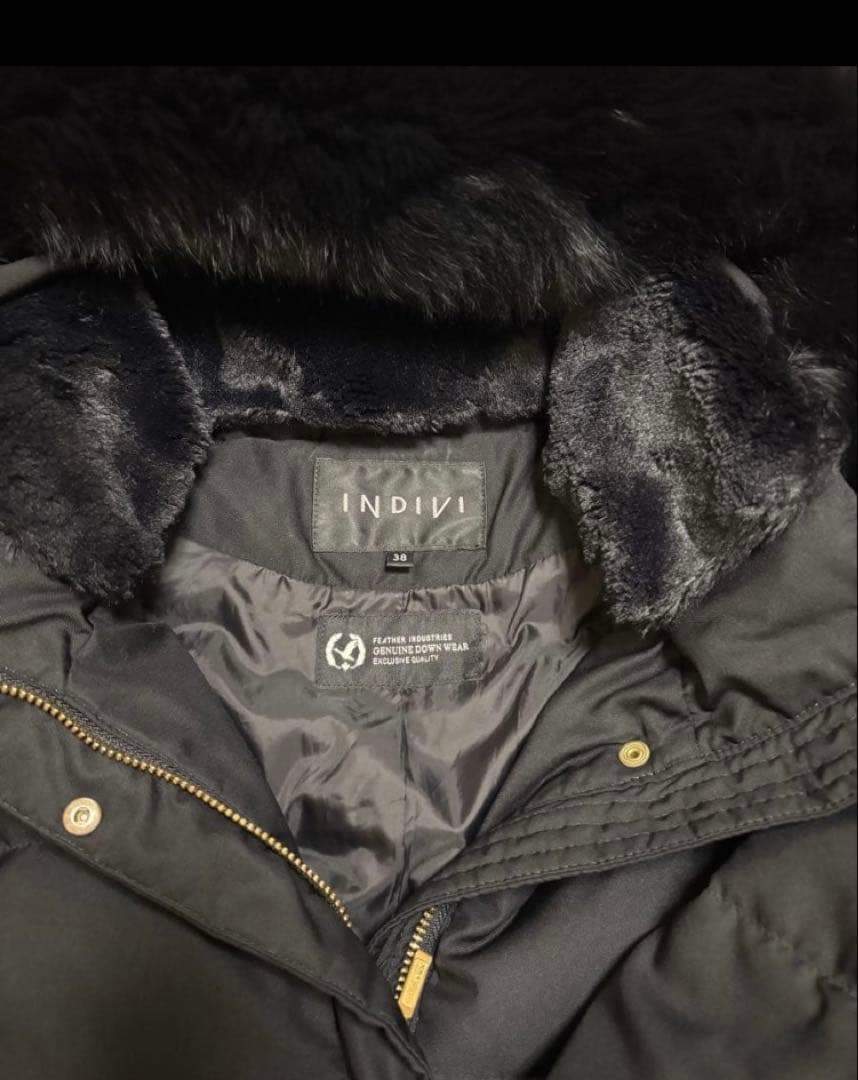 INDIVI インディヴィ　ロングダウンジャケット 黒