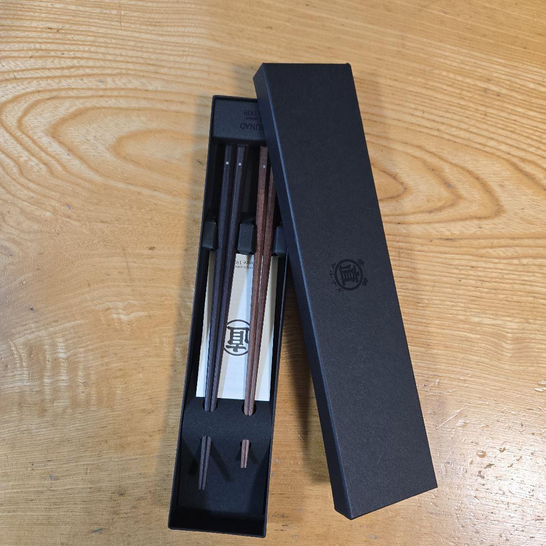 【未使用品】マルナオ 特上百年八角箸　夫婦セット