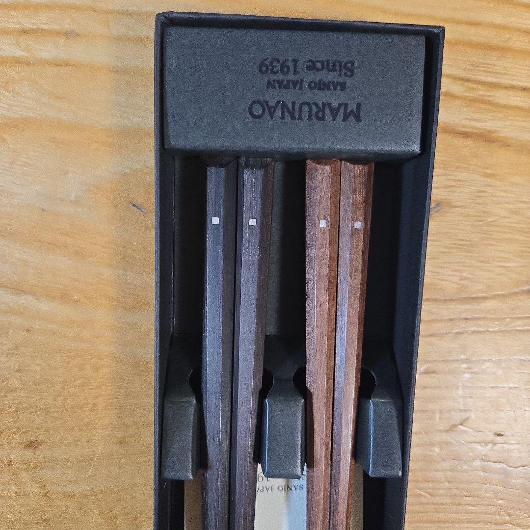 【未使用品】マルナオ 特上百年八角箸　夫婦セット
