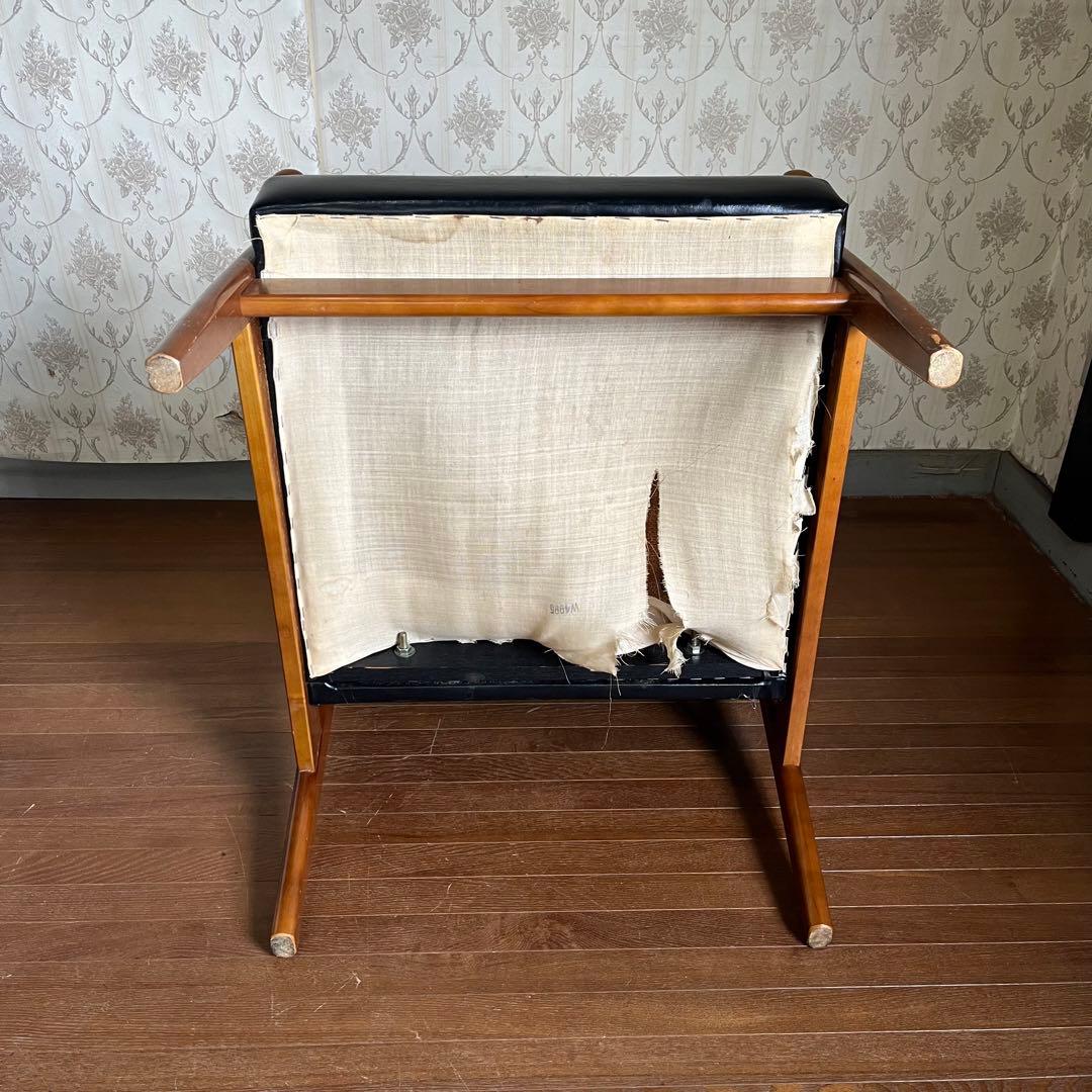 【アンティーク】昭和レトロ オールドカリモク Kチェア 1シーター 古家具