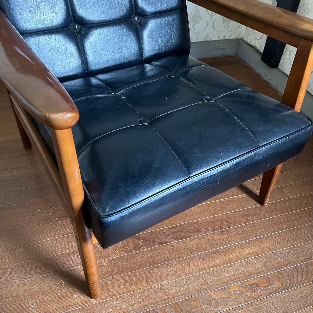 【アンティーク】昭和レトロ オールドカリモク Kチェア 1シーター 古家具