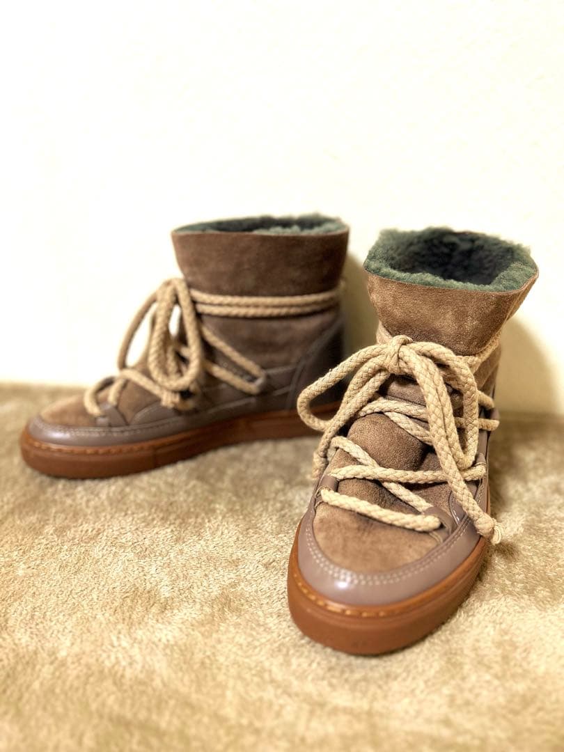 INUIKIIブラウン ムートンブーツ　38