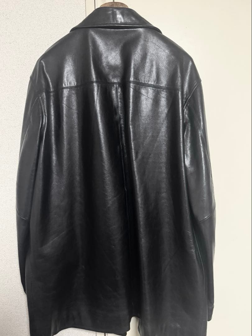 COACH ブラックレザーコート カーコート