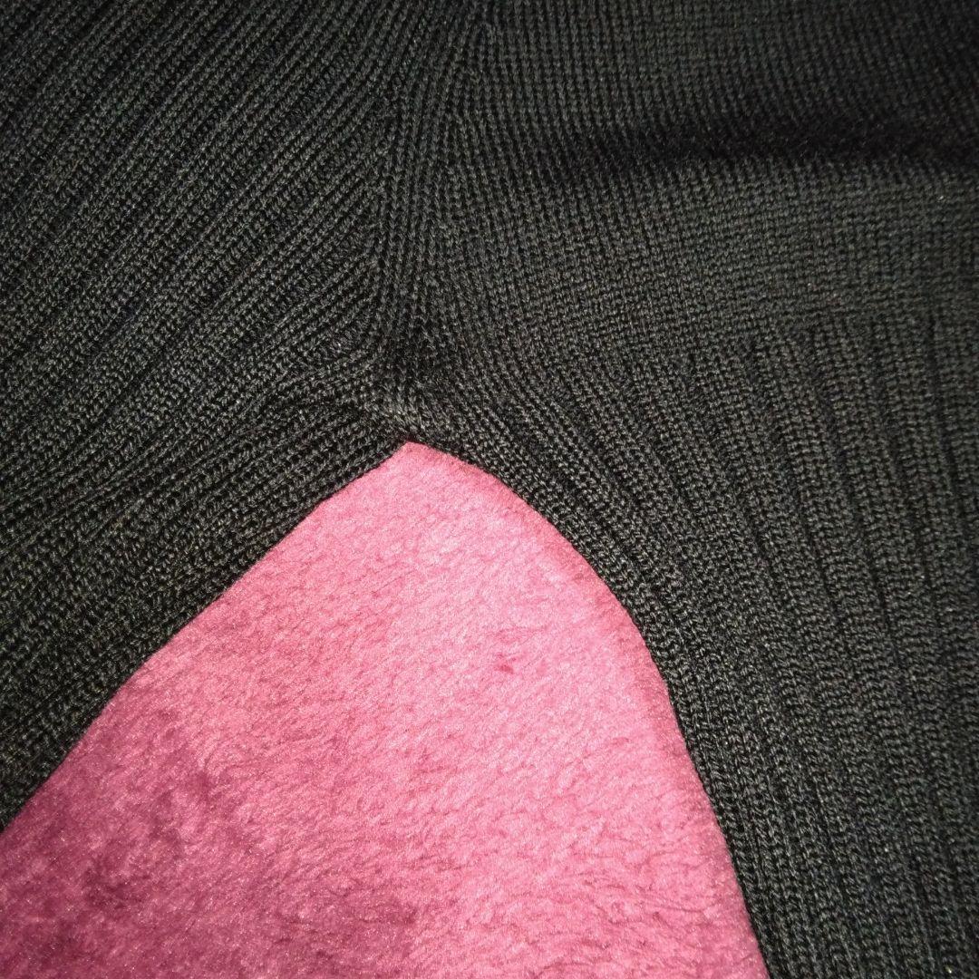 エムズグレイシーパフスリーブリボンリブニットブラック38