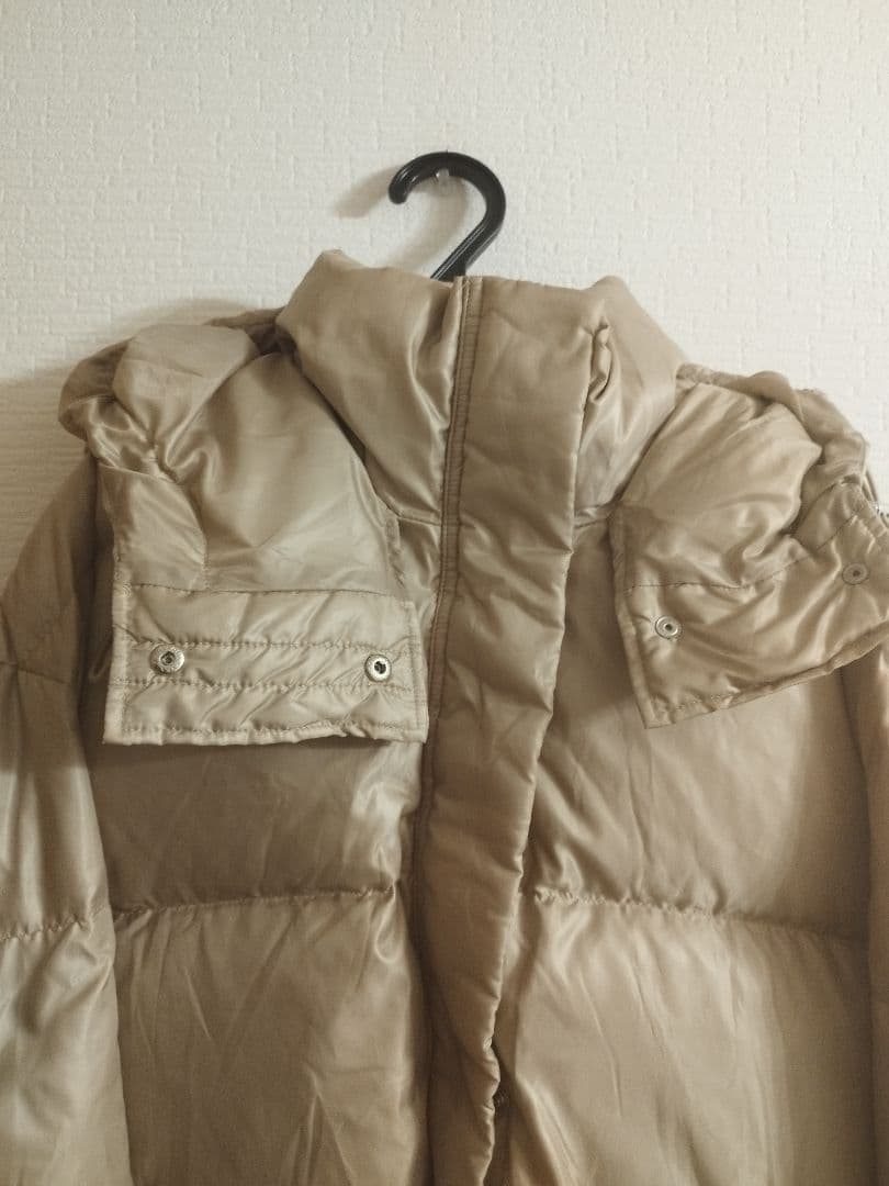 rienda フード付きショートダウンジャケット ベージュ M