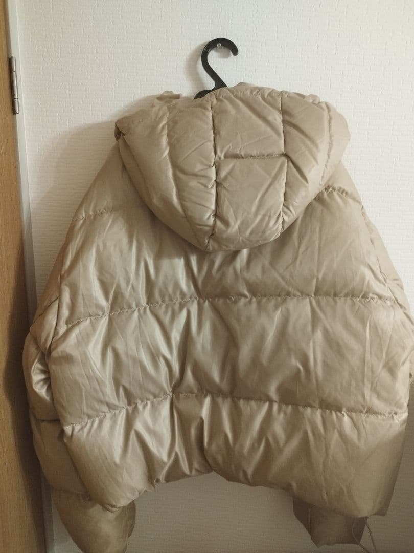 rienda フード付きショートダウンジャケット ベージュ M