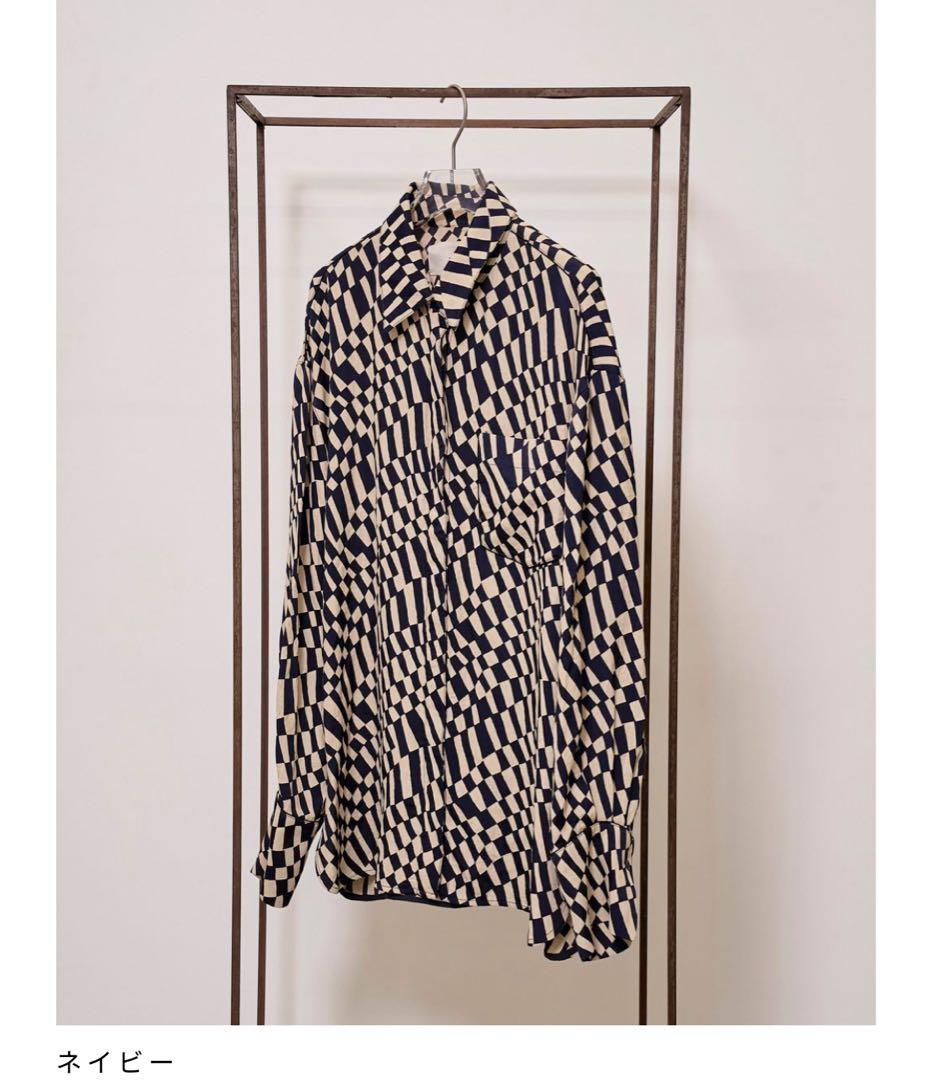todayful ネイビー/ベージュ チェック柄 長袖シャツ