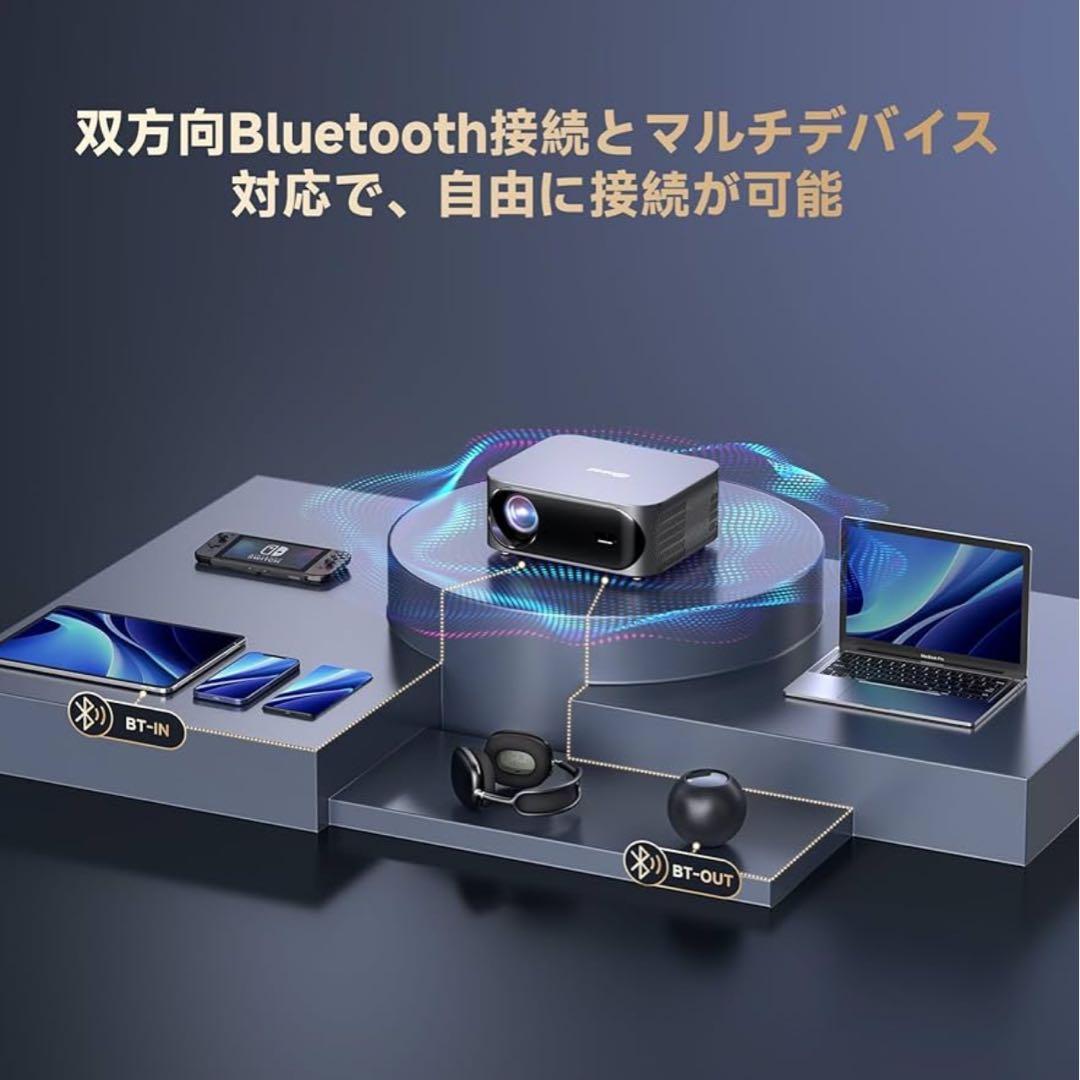 プロジェクター 小型 天井投影 1080P 4K 電動フォーカス 家庭用