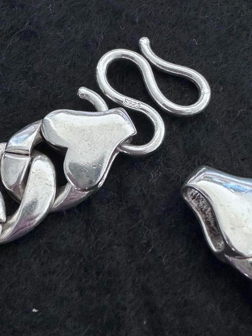 極太　ヴィンテージ チェーン ネックレス シルバー925刻印あり　60cm