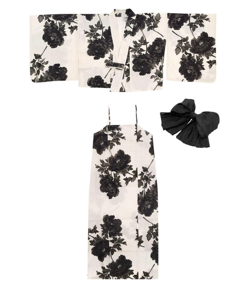 KYOETSU ワンピース浴衣セット 【瀟洒水墨牡丹】