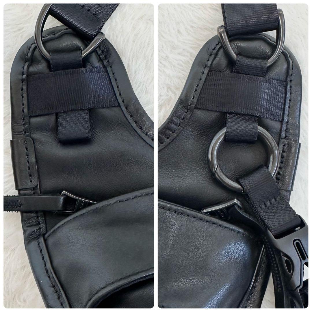 美品✨マスターピース スリングバッグ ボディバッグ レザー ブラック メンズ L