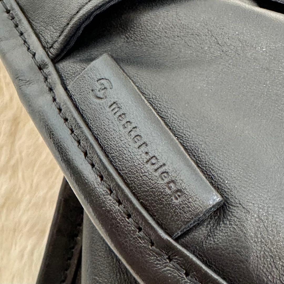 美品✨マスターピース スリングバッグ ボディバッグ レザー ブラック メンズ L