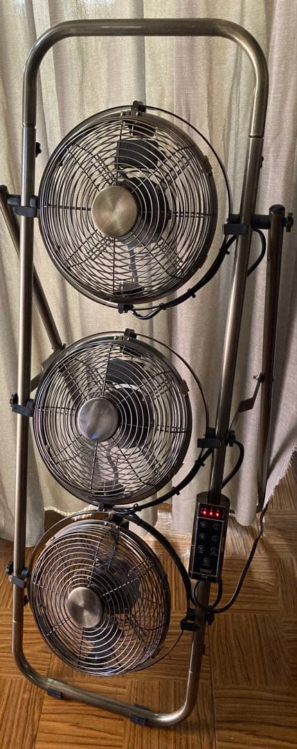 メタルトリプルファン 扇風機 インテリア おしゃれ イエローゴールド 希少品