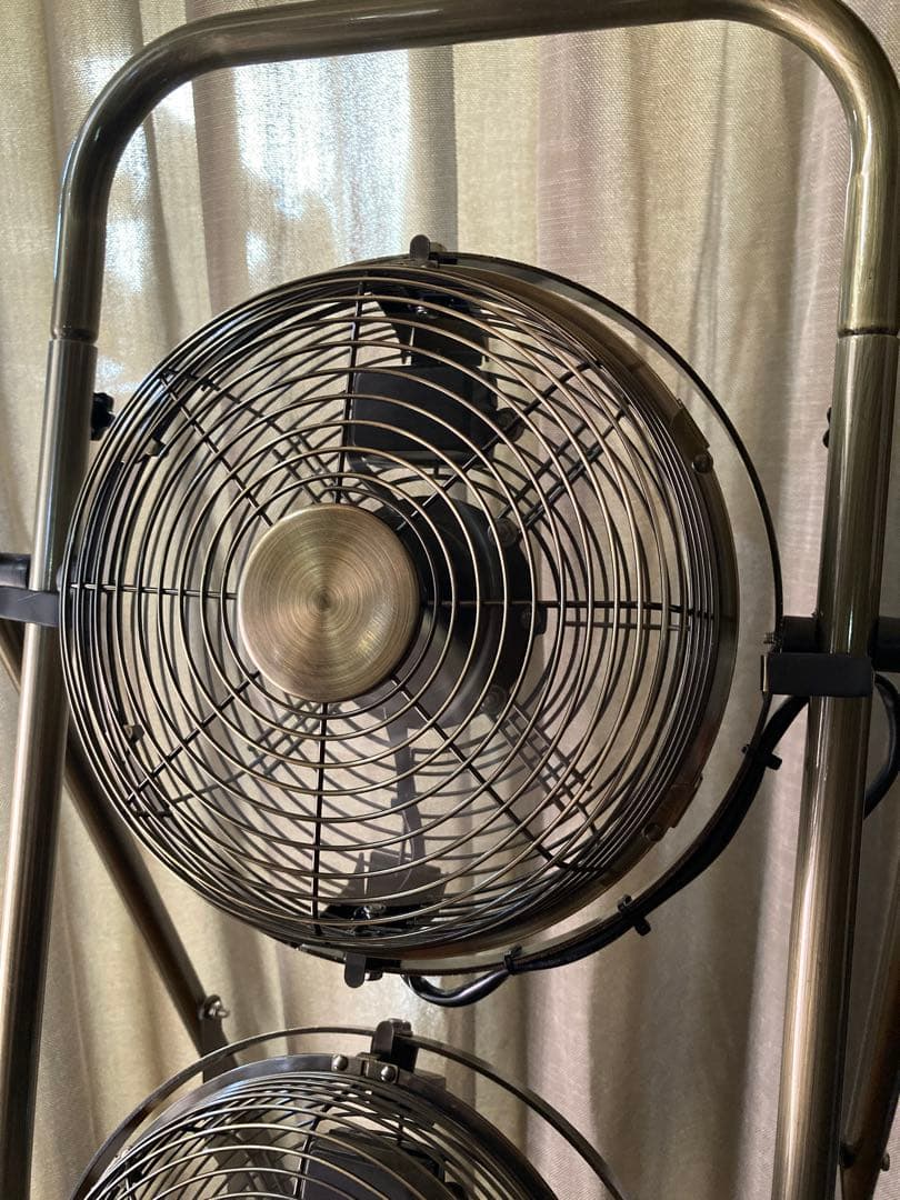 メタルトリプルファン 扇風機 インテリア おしゃれ イエローゴールド 希少品