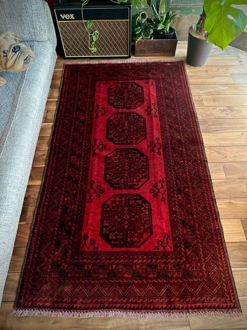 トライバルラグ　ヴィンテージラグ　トルクメン　エルサリ　プリミティブアート　美品