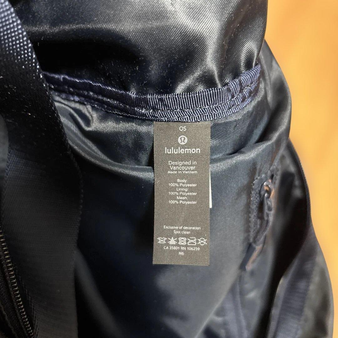 ルルレモン ダークブルー ボストンバッグ ナイロン製